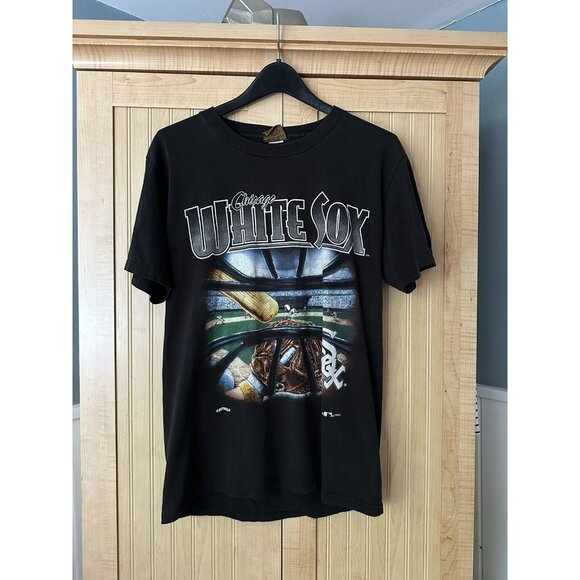 Nutmeg Other - Vintage Nutmeg Chicago White Sox Black T Shirt Mens Size Medium *Flaw*